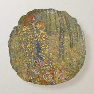 Boerderijtuin met kruisbeeld (van Gustav Klimt) Rond Kussen