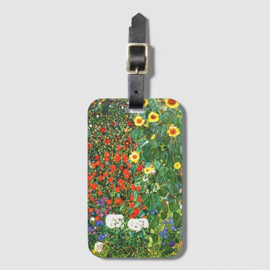 Boerderijtuin met zonnebloemen, bagagelabel (Voorkant (verticaal))