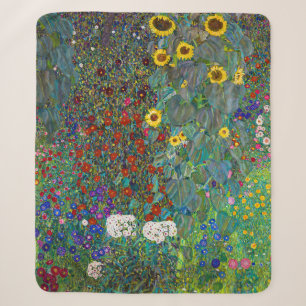 Boerderijtuin met zonnebloemen Gustav Klimt Sherpa Deken
