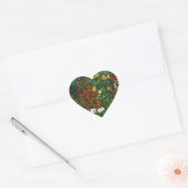 Boerderijtuin met zonnebloemen hart sticker (Envelop)
