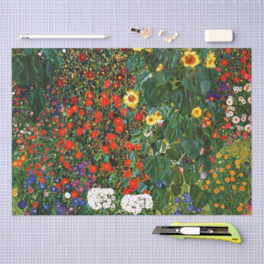 Boerderijtuin met zonnebloemen tissuepapier (Craft)