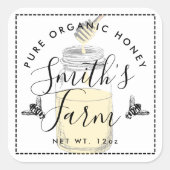 Boerderijwinkel Honingpot Etiket – Aangepast Klein (Voorkant)