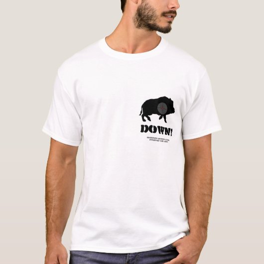 Boeren afbeelding R doel, neer!, Bucknuts Hunting T-shirt (Voorkant)