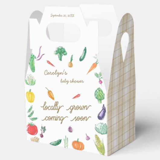 Boeren brengen kleurrijk plantaardig Baby shower o Bedankdoosjes (Geopend)