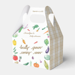Boeren brengen kleurrijk plantaardig Baby shower o Bedankdoosjes