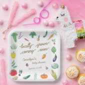 Boeren brengen kleurrijk plantaardig Baby shower o Papieren Bordje (Feest)