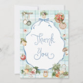 Boeren brengen lokaal geteeld Blue Bow Baby shower Bedankkaart (Voorkant)