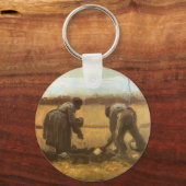 Boeren die Aardappels Planten door Vincent van Gog Sleutelhanger (Voorkant)