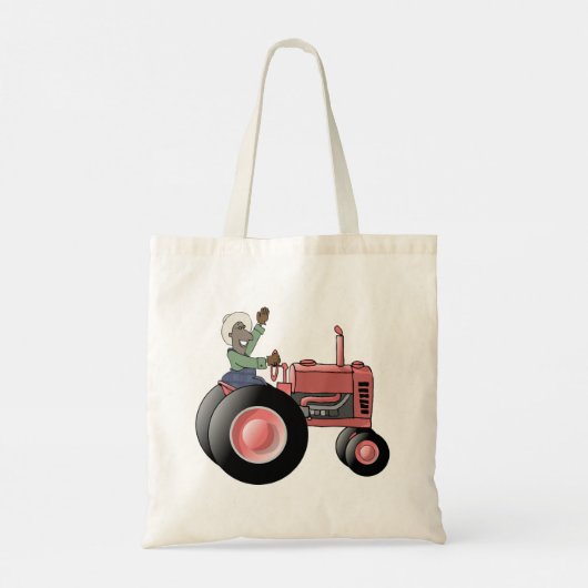 Boeren die een Canvas tas van trekkers besturen (Achterkant)