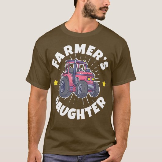 Boeren Dochter Farming Tractor T-shirt (Voorkant)