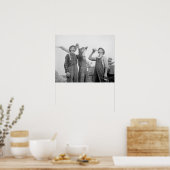 Boeren drinken bier, 1941. Oude foto Poster (Keuken)