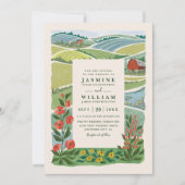 Boeren- en veld rustieke elegante QR-code trouwen Kaart (Voorkant)