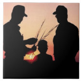 Boeren en Zonsondergang Tegeltje (Voorkant)