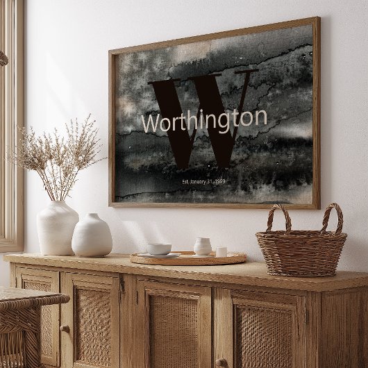 Boeren- familienaam boerderij waterverfschildering poster