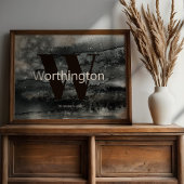 Boeren- familienaam boerderij waterverfschildering poster