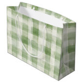Boeren groene crème geruite bruiloftsborrel groot cadeauzakje (Achterkant Gekanteld)