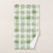 Boeren groene crème geruite bruiloftsuitvaart bad handdoek (Handdoek)