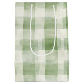 Boeren groene crème plooierige bruiloftsborrel medium cadeauzakje (Achterkant)