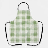 Boeren groene room geruite bruiloftsdouche schort (Voorkant)