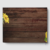 Boeren- houten zonnebloemen handgeschreven gastboe gastenboek (Achterkant)