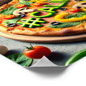 Boeren in Californië verkopen vegetarische pizza Poster (Hoek)