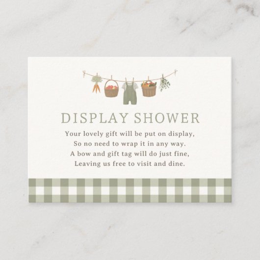Boeren Market Baby shower Display Shower Informatiekaartje (Voorkant)
