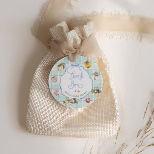 Boeren Market Blue Boy Baby shower Bedankt Bedankjes Labels