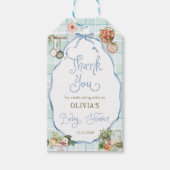 Boeren Market Blue Boy Baby shower Bedankt Cadeaulabel (Voorkant)