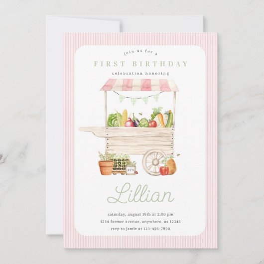 Boeren Market Stand Groente en Fruit Verjaardag Kaart (Voorkant)
