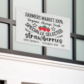 Boeren markt aardbeien toevoegen dagen keer verkop spandoek (Buitenkant Gebouw)