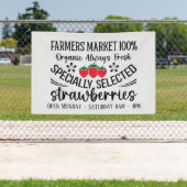 Boeren markt aardbeien toevoegen dagen keer verkop spandoek (Insitu)
