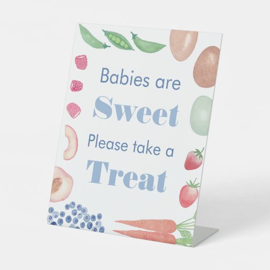 Boeren Markt Baby Boy Douche gunsttafel Reclamebord Met Voetstuk (Voorkant)