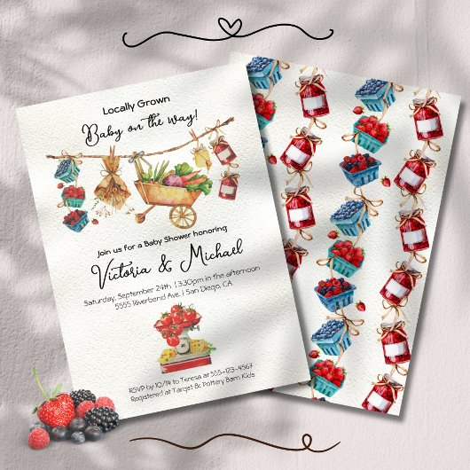 Boeren Markt Baby shower Clothesline Kaart