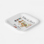 Boeren Markt Baby shower Clothesline Papieren Bordje (Gebogen)