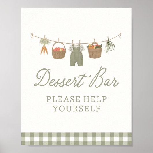 Boeren Markt Baby shower Dessert Bar Sign Poster (Voorkant)