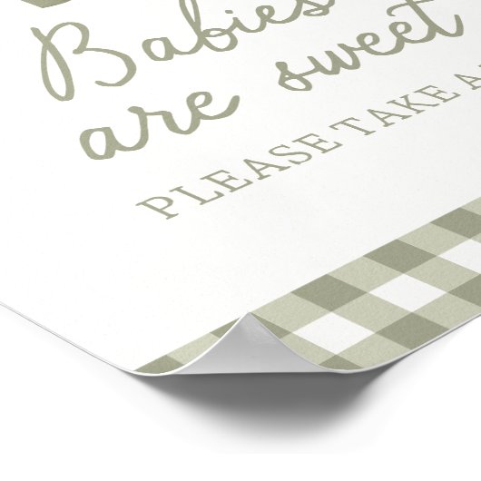 Boeren Markt Baby shower Dessert Table Sign Poster (Hoek)