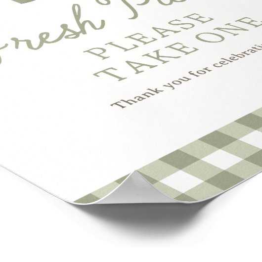 Boeren Markt Baby shower Fresh Picks Favors Sign Poster (Hoek)