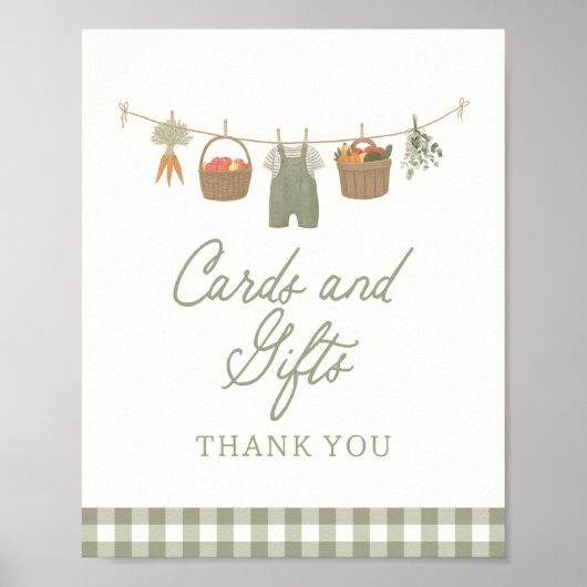 Boeren Markt Baby shower Kaarten en Geschenken Tek Poster (Voorkant)