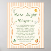 Boeren Markt Baby shower Late Night Luiers Game Poster (Voorkant)