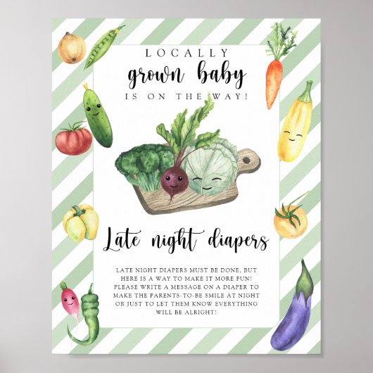 Boeren Markt baby shower - Late Night Luiers Poster (Voorkant)