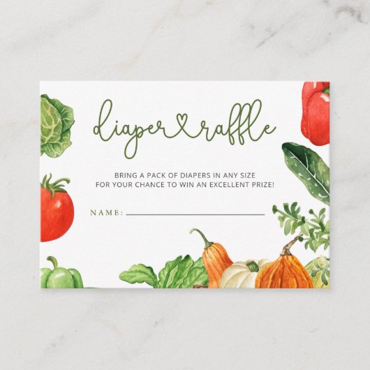 Boeren Markt Baby shower Luier Raffle Informatiekaartje (Voorkant)