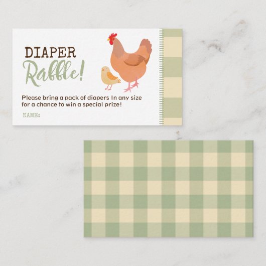 Boeren Markt Baby shower Luier Raffle Kaart (Voorkant / Achterkant)
