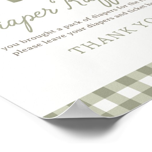 Boeren Markt Baby shower Luier Raffle Sign Poster (Hoek)