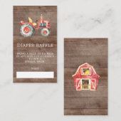 Boeren Markt Baby shower Luier Raffle Ticket Informatiekaartje (Voorkant / Achterkant)