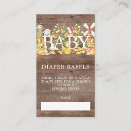 Boeren Markt Baby shower Luier Raffle Ticket Informatiekaartje