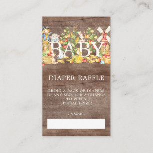 Boeren Markt Baby shower Luier Raffle Ticket Informatiekaartje