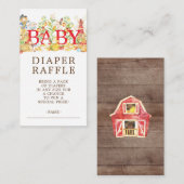 Boeren Markt Baby shower Luier Raffle Ticket Informatiekaartje (Voorkant / Achterkant)