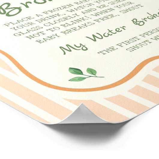 Boeren markt Baby shower Mijn water brak Poster (Hoek)