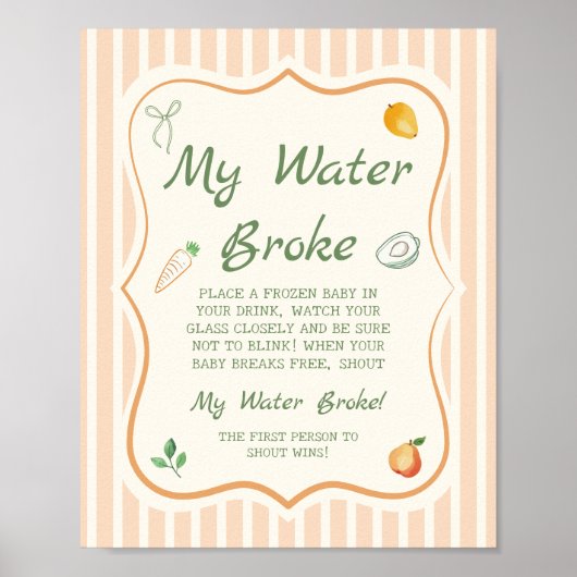 Boeren markt Baby shower Mijn water brak Poster (Voorkant)