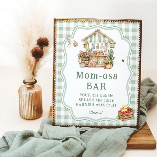 Boeren Markt Baby shower Mom-osa Bar Poster